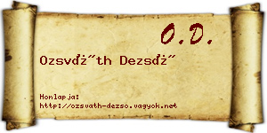 Ozsváth Dezső névjegykártya