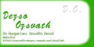 dezso ozsvath business card